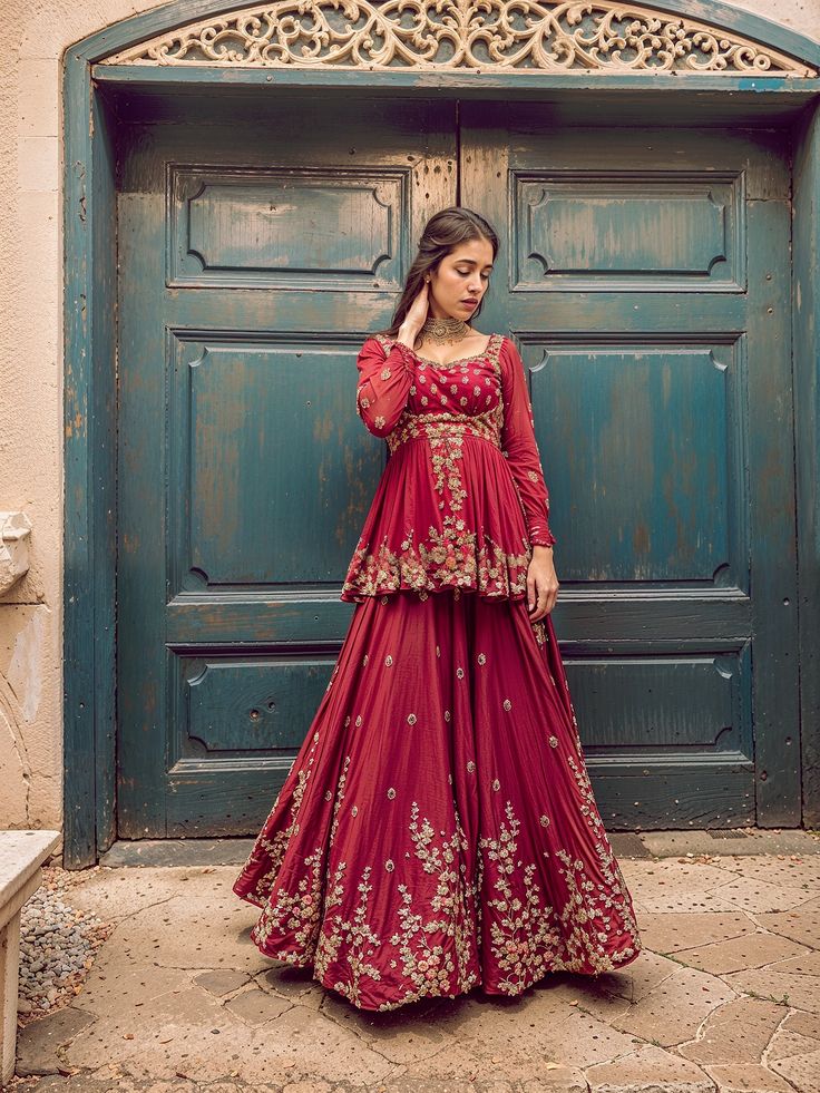 Crimson Anarkali